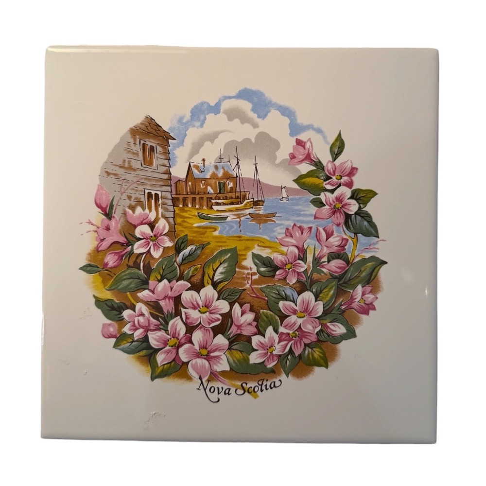Vintage Nova Scotia Souvenir Ceramic Tile – Trivet / Wall Hanging